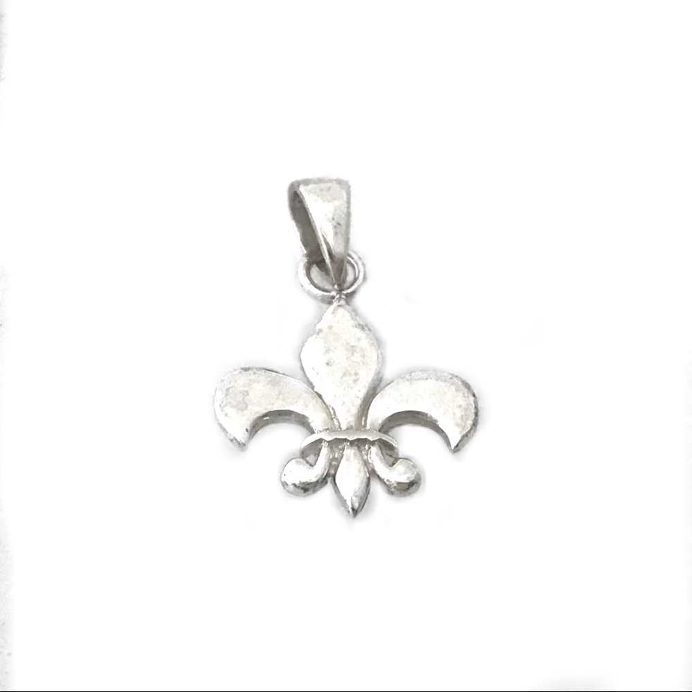 Fleur de Lis Florence Italy Sterling Silver Pendant